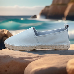 Espadrille piel grabada color blanco hielo.